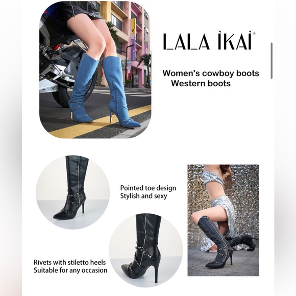 NIB Silver Knee High Boots 6 - Picture 15 of 16